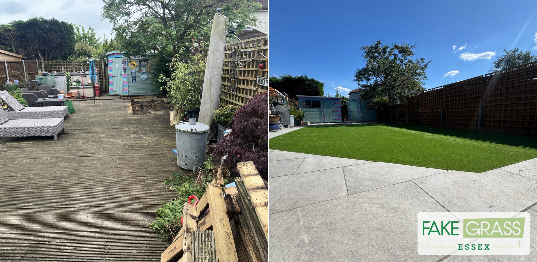 Artificial grass coastal Essex garden