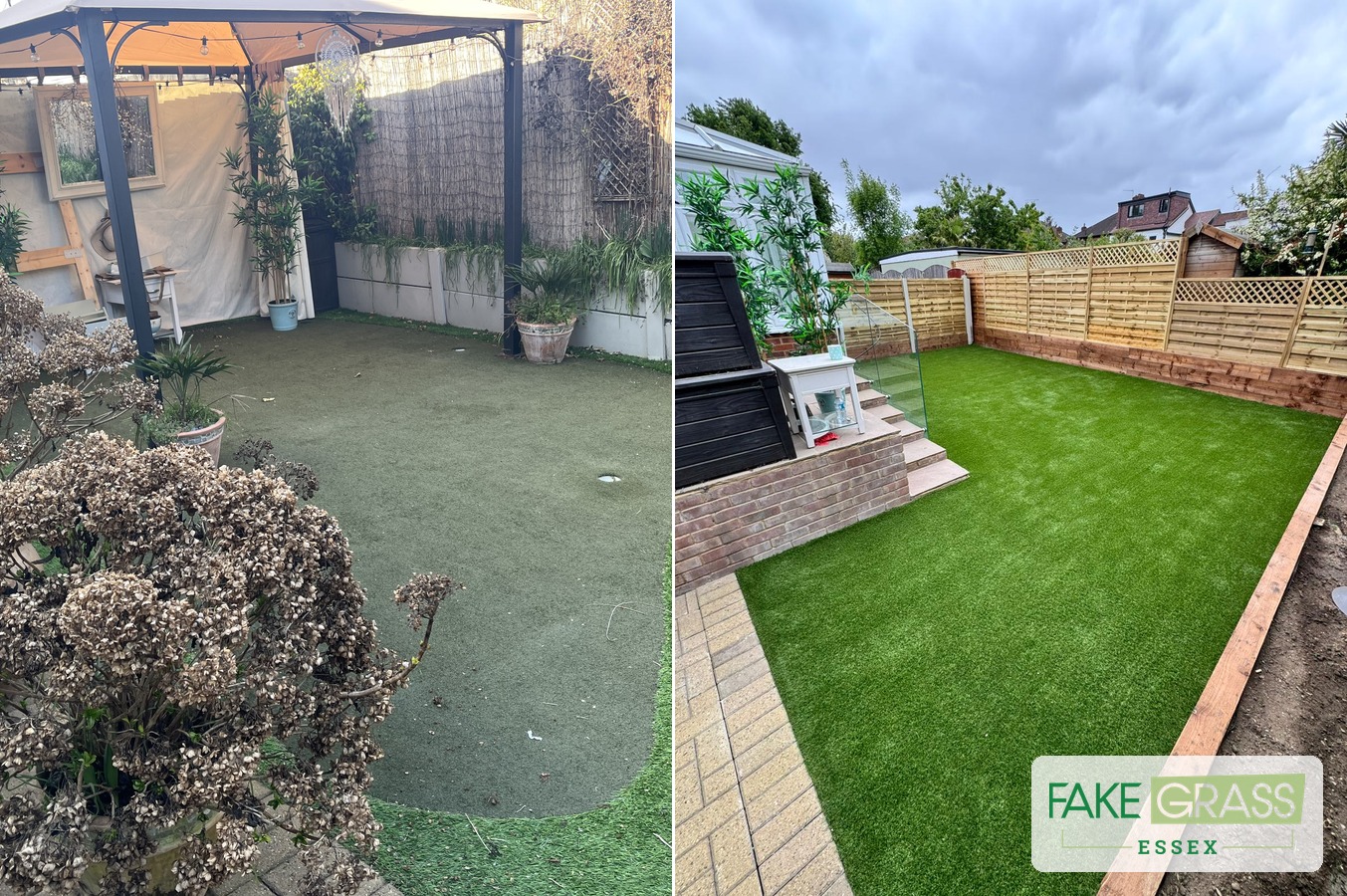 Artificial grass large rural garden Essex